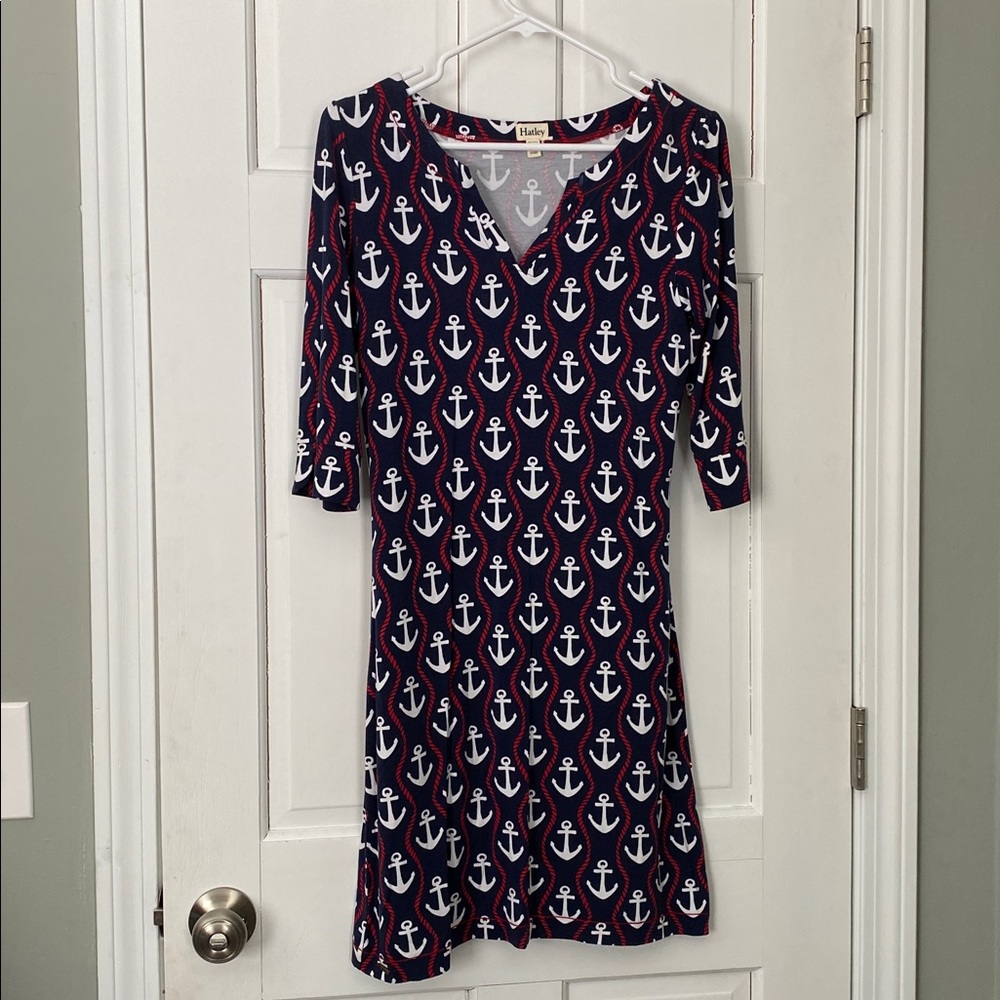 Hatley Navy and White Anchor Dress